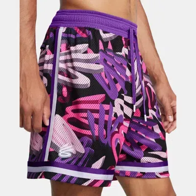 Under Armour Men's Curry Statement Shorts Black In Purple