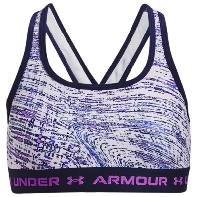 Under Armour Girls   Crossback Mid Printed In Violet Void/lunar Purple/midnight Navy