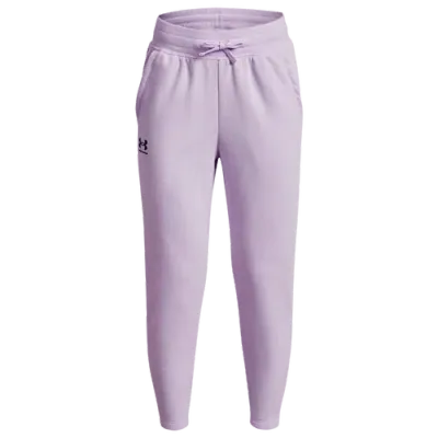 Under Armour Girls   Rival Fleece Ankle Crop In Violet Void/midnight Navy