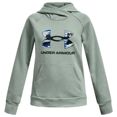 Under Armour Girls   Rival Fleece Hoodie In Opal Green/midnight Navy