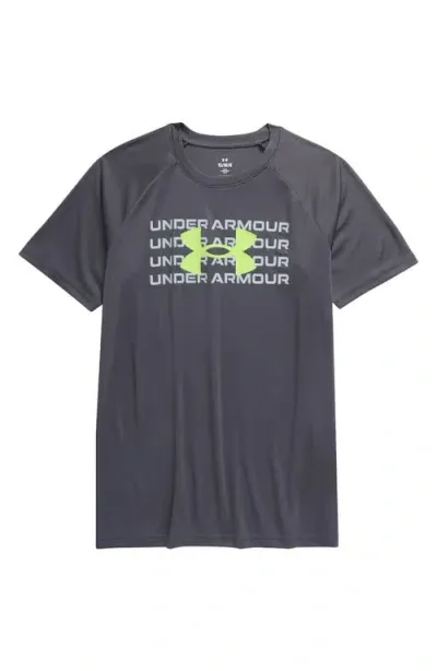 Under Armour Kids' Logo T-shirt In Castlerock/mod Gray