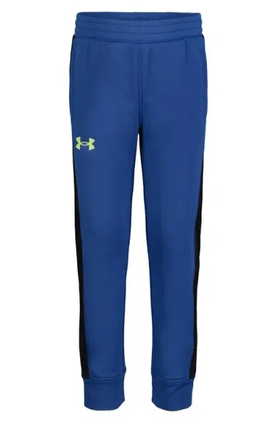 Under Armour Kids' Mesh Overlay Performance Joggers In Tech Blue