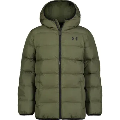 Under Armour Kids' Pronto Water Resistant Quilted Hooded Puffer Jacket In Marine Od Green