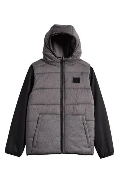 Under Armour Kids' Quilted Hoodie In Pitch Gray Heather