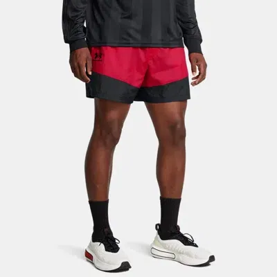 Under Armour Men's    Terrace96 Woven Shorts Inferno Red In Black