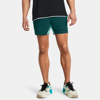 Under Armour Men's Project Rock Ultimate 5" Training Shorts Hydro Teal In Green