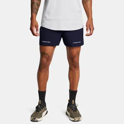 Under Armour Men's Project Rock Ultimate 5" Training Shorts Midnight Navy In Black