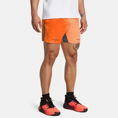 Under Armour Men's Project Rock Ultimate 5" Training Printed Shorts Atomic In Orange