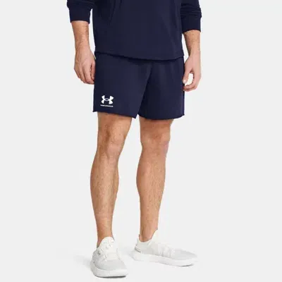 Under Armour Men's    Rival Terry 6" Shorts Midnight Navy In Black