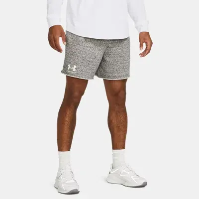 Under Armour Men's    Rival Terry 6" Shorts Onyx White In Gray