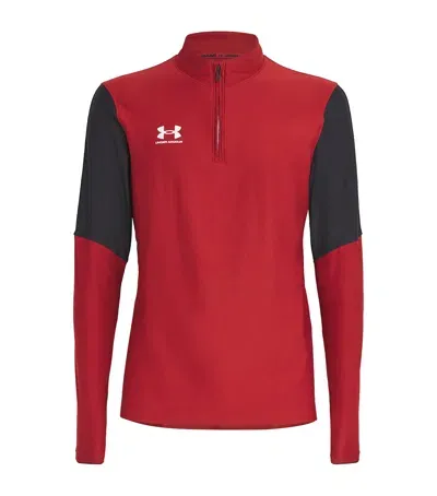 Under Armour Ua Challenger Pro Quarter-zip Long-sleeve Top In Burgundy