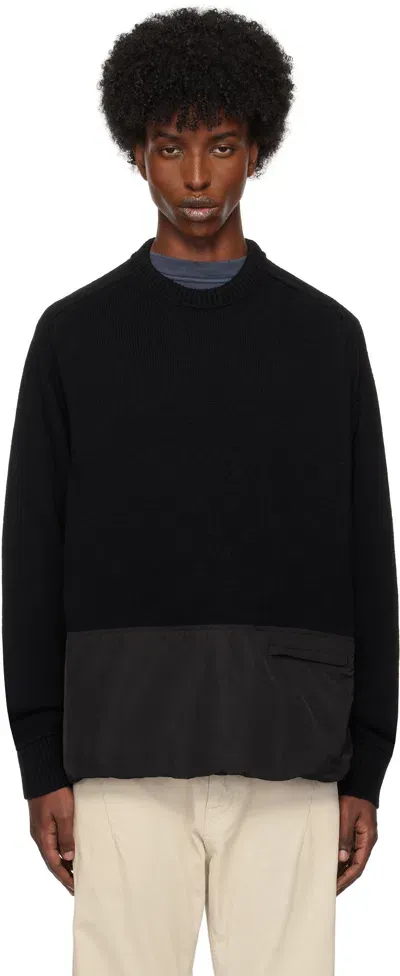 Undercover Black Paneled Knit Sweater