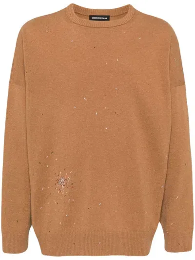 Undercover Cross-embroidered Jumper In Neutrals