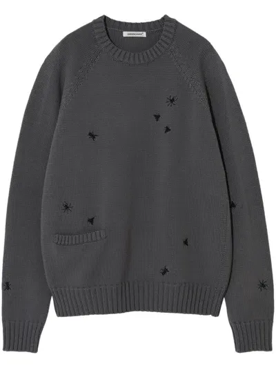 Undercover Embroidered Crew-neck Jumper In 灰色