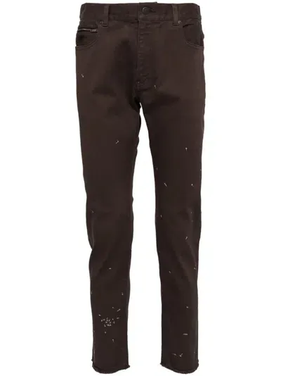 Undercover Embroidered Design Jeans In Brown