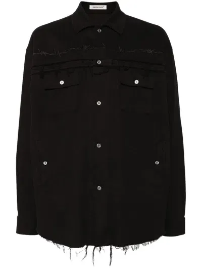 Undercover Fringe-edged Shirt In 黑色