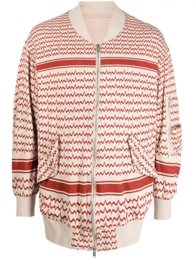 Undercover Graphic-print Zip-up Sweatshirt In Neutrals