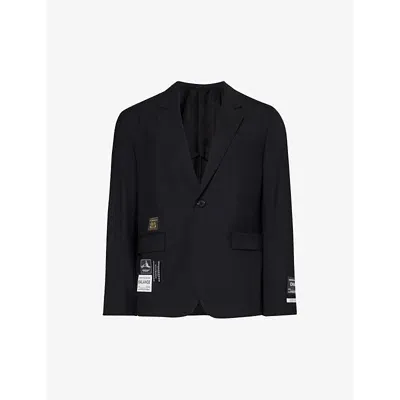 Undercover Mens Black Notched-lapel Wool Blazer