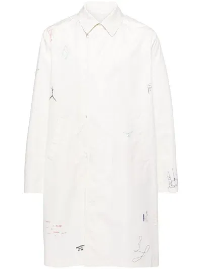 Undercover Printed Coat In White