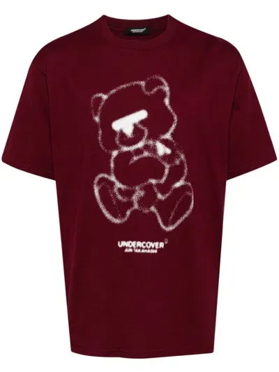 Undercover Teddybear-print Cotton T-shirt In 红色