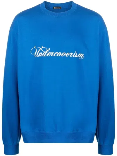 Undercoverism Logo-print Cotton Sweater In Blue