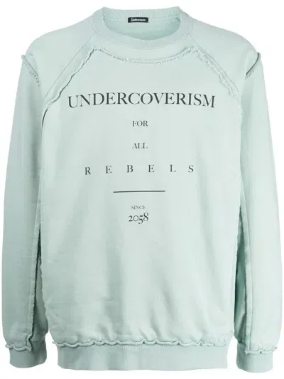 Undercoverism Logo-print Crew Neck Jumper In Blue