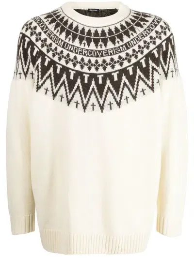 Undercoverism Nordic-jacquard Knit Jumper In White