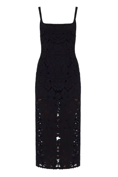 Undress Otilia Black Lace The Square Scoop Neckline Midi Dress