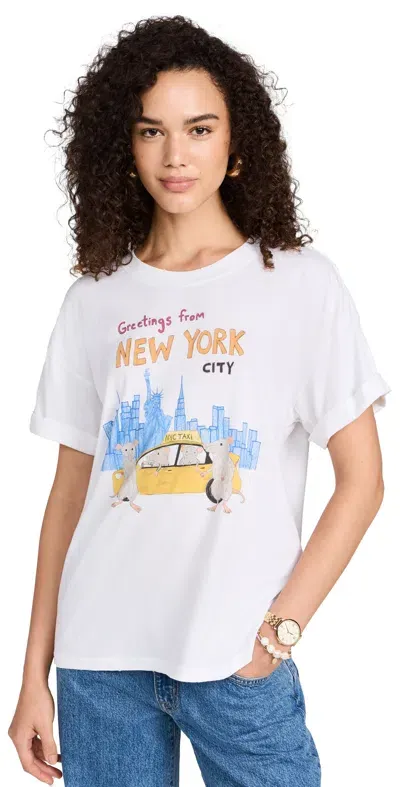 Unfortunate Portrait Greetings From New York Boyfriend Tee White