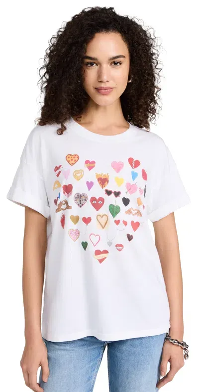 Unfortunate Portrait Hearts Boyfriend Tee White