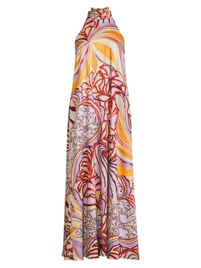 Ungaro Women's Ziggy Floral Halter Maxi Dress In Orchid Multi