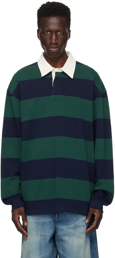 Uniform Bridge Green & Navy Striped Polo