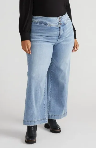 Universal Standard Charlie Sailor High Waist Straight Leg Jeans In Wedding Bell Blues Wash