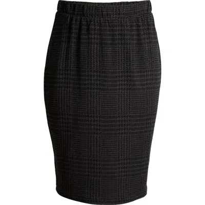 Universal Standard Danube Stretch Ponte Skirt In Charcoal Houndstooth