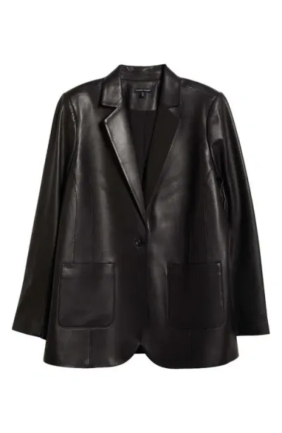 Universal Standard Davis Leather Blazer In Black