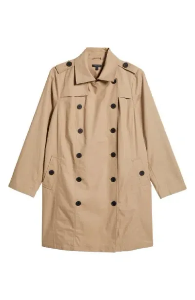 Universal Standard Derjon Double Breasted Trench Coat In Khaki