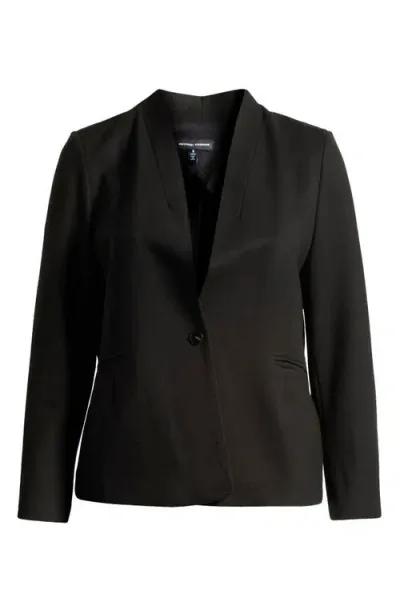 Universal Standard Lennox Padded Shoulder Stretch Ponte Blazer In Black