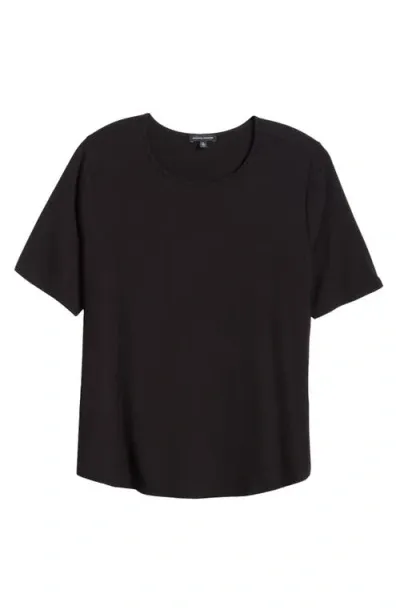 Universal Standard Lily Liquid Jersey Crewneck Top In Black