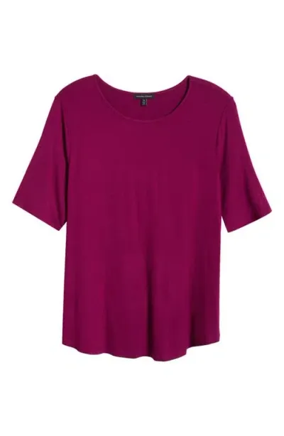 Universal Standard Lily Liquid Jersey Crewneck Top In Plum Caspia