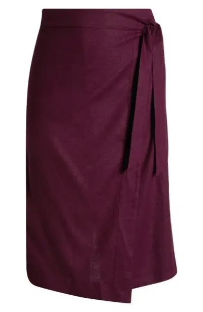 Universal Standard Linen Blend Faux Wrap Skort In Elderberry