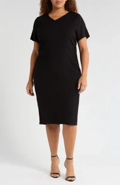 Universal Standard Mary Double Luxe Midi Dress In Black