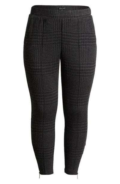 Universal Standard Moro Pintuck Pleat Pull-on Pants In Charcoal Houndstooth