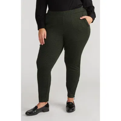 Universal Standard Moro Pull-on Pants In Dark Green Houndstooth