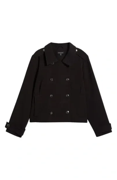 Universal Standard Pepper Double Breasted Jacket In Black