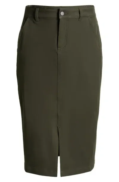 Universal Standard Sahara Twill Midi Skirt In Nori