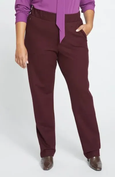 Universal Standard Smart Elastic Waist Ponte Pants In Black Cherry