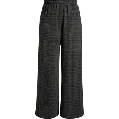 Universal Standard Stephanie Wide Leg Ponte Pants In Charcoal Houndstooth