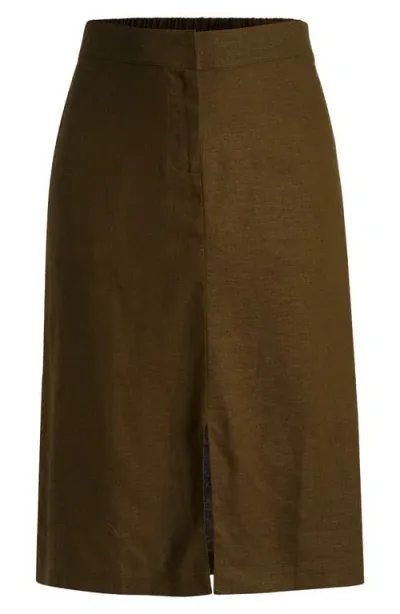 Universal Standard Wooster Linen Blend Pencil Skirt In Fern