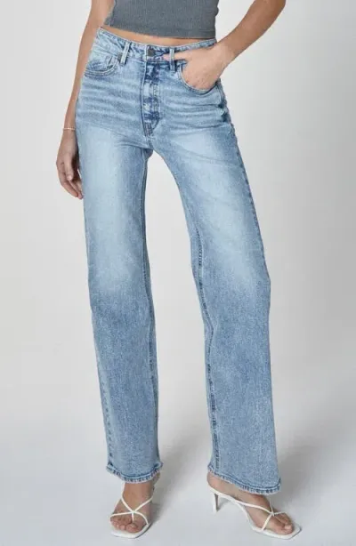 Unpublished Jolene Peace Wide Leg Jeans In Light Blue