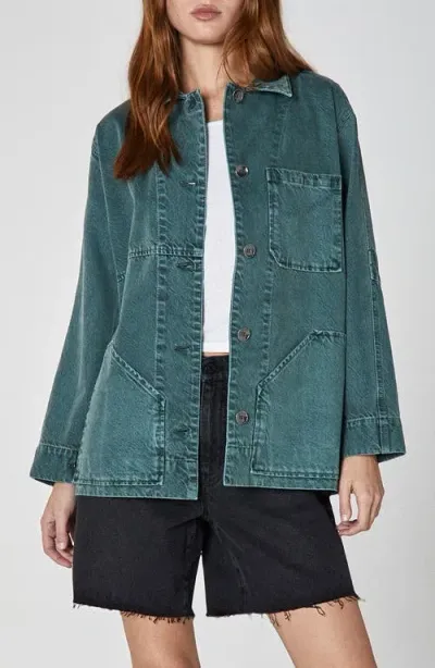 Unpublished Mari Patch Pocket Denim Chore Jacket In Green